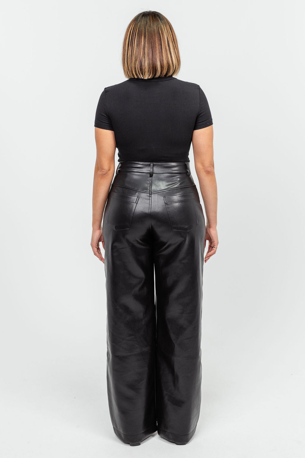 Nia Faux Leather Wide Leg Pant – Morlé Collection